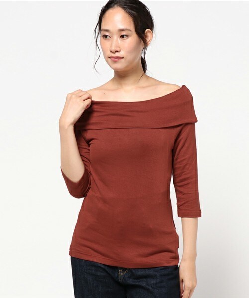 actuel（アクチュエル）の「オフショルテレコ2WAY P/O（Tシャツ/カットソー・レディース・ブラック/グレー/レンガ・FREE）」の15枚目の写真