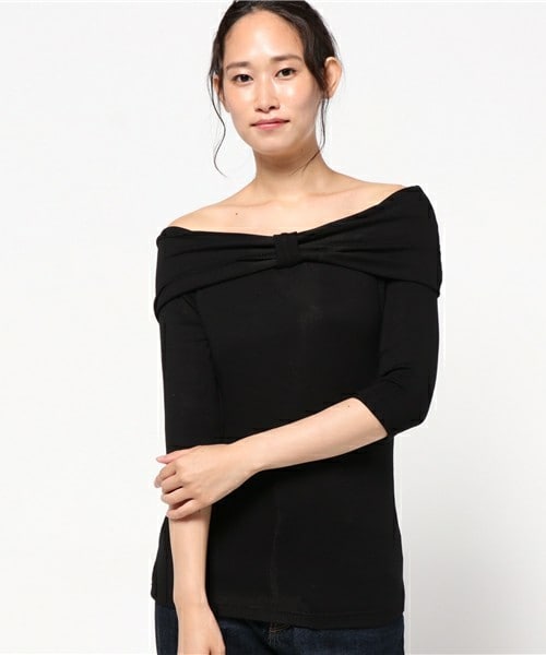 actuel（アクチュエル）の「オフショルテレコ2WAY P/O（Tシャツ/カットソー・レディース・ブラック/グレー/レンガ・FREE）」の4枚目の写真