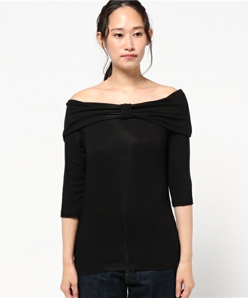 actuel（アクチュエル）の「オフショルテレコ2WAY P/O（Tシャツ/カットソー・レディース・ブラック/グレー/レンガ・FREE）」の5枚目の写真