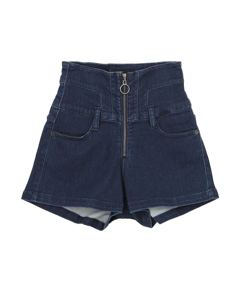 EMODA(エモダ)の「RING ZIP ハイウエストショートパンツ(パンツ・レディース・ブラック/インディゴ・XS/S/M)」の2枚目の写真