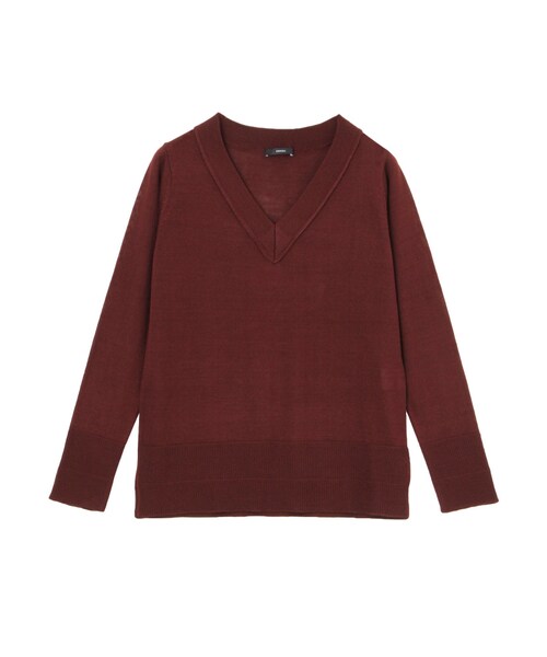 EMODA(エモダ)の「basic wide Vネックトップ(トップス・レディース・ホワイト/グレー/ブラック/レッド/ベージュ・F)」の5枚目の写真