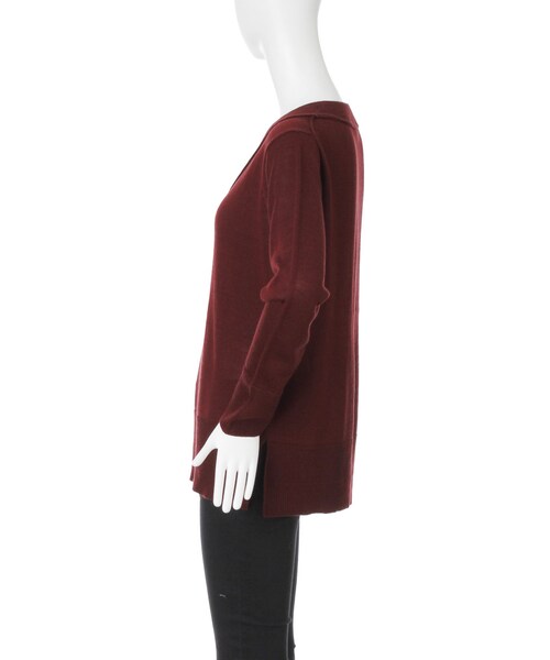 EMODA(エモダ)の「basic wide Vネックトップ(トップス・レディース・ホワイト/グレー/ブラック/レッド/ベージュ・F)」の9枚目の写真
