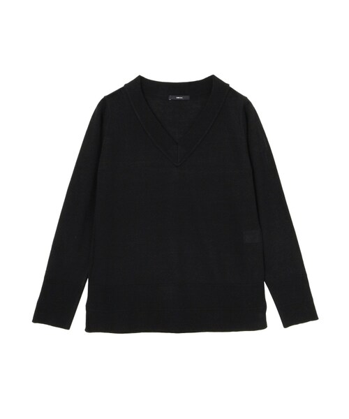EMODA(エモダ)の「basic wide Vネックトップ(トップス・レディース・ホワイト/グレー/ブラック/レッド/ベージュ・F)」の2枚目の写真