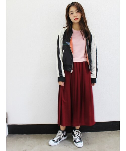 jouetie（ジュエティ）の「【WEB限定】スワロー刺繍スカジャン（ジャケット/アウター・レディース・ブラック/ベビーピンク）」の5枚目の写真