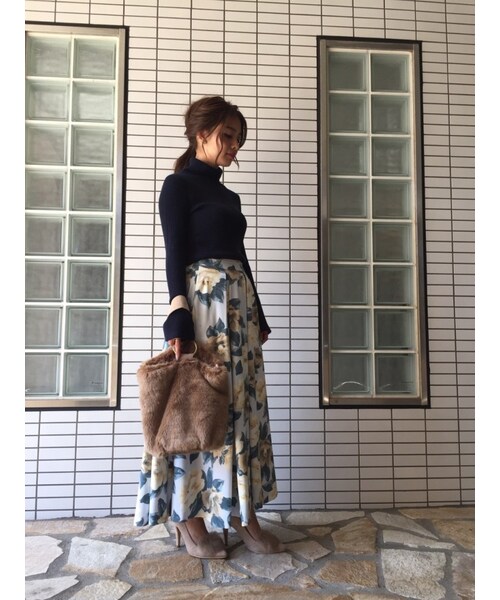 MERCURYDUO（マーキュリーデュオ）の「タートルリブニット（トップス・レディース・オフホワイト/ライトグレー/ネイビー/ブラウン）」の10枚目の写真