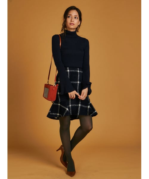 MERCURYDUO（マーキュリーデュオ）の「タートルリブニット（トップス・レディース・オフホワイト/ライトグレー/ネイビー/ブラウン）」の7枚目の写真