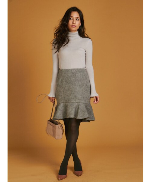 MERCURYDUO（マーキュリーデュオ）の「タートルリブニット（トップス・レディース・オフホワイト/ライトグレー/ネイビー/ブラウン）」の14枚目の写真