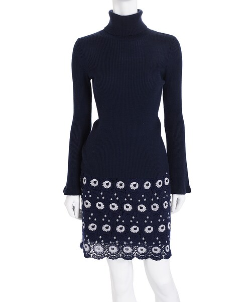 MERCURYDUO（マーキュリーデュオ）の「タートルリブニット（トップス・レディース・オフホワイト/ライトグレー/ネイビー/ブラウン）」の4枚目の写真