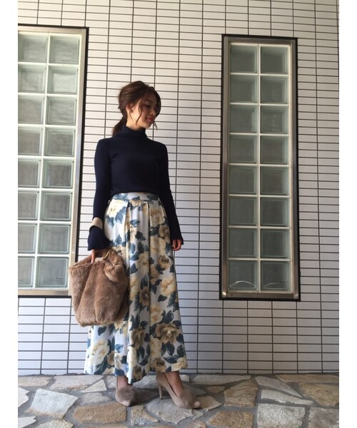 MERCURYDUO（マーキュリーデュオ）の「タートルリブニット（トップス・レディース・オフホワイト/ライトグレー/ネイビー/ブラウン）」の13枚目の写真