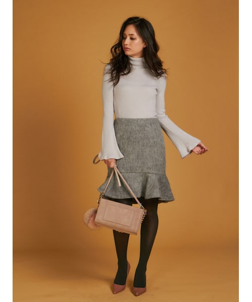 MERCURYDUO（マーキュリーデュオ）の「タートルリブニット（トップス・レディース・オフホワイト/ライトグレー/ネイビー/ブラウン）」の5枚目の写真