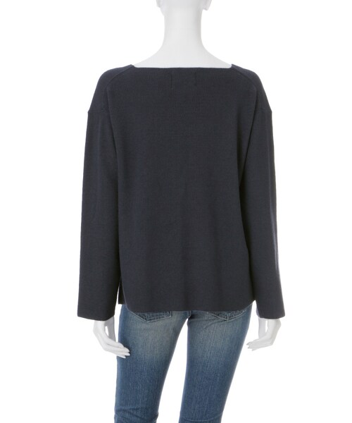 Ungrid（アングリッド）の「片畔Vネックニット（トップス・レディース・オフホワイト/ライトグレー/レッド/ブルー/キャメル・F）」の8枚目の写真