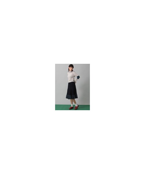 E hyphen world gallery(イーハイフンワールドギャラリー)の「M 地柄ギャザーフレアスカート(スカート・レッド/オレンジ/ブラウン/ネイビー・F)」の6枚目の写真
