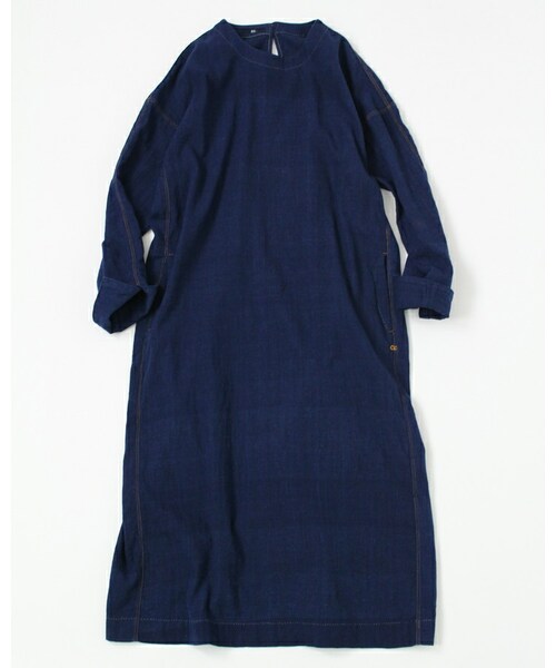 45R(フォーティファイブアール)の「藍カディシャツデニムワンピース(ワンピース/ドレス・レディース・藍・2-M/3-L)」の1枚目の写真