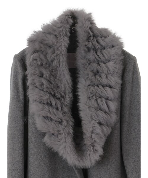 31 Sons de mode（トランテアン　ソン　ドゥ　モード）の「≪新作≫スヌード付チェスターコート《予約アイテム》（ジャケット/アウター・レディース・グレー/キャメル/サックスブルー・36/38）」の4枚目の写真