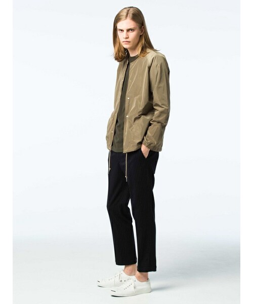 koe（コエ）の「ノーカラーコーチジャケット（ジャケット/アウター・メンズ・ベージュ/カーキ/ネイビー・S/M/L/LL）」の4枚目の写真