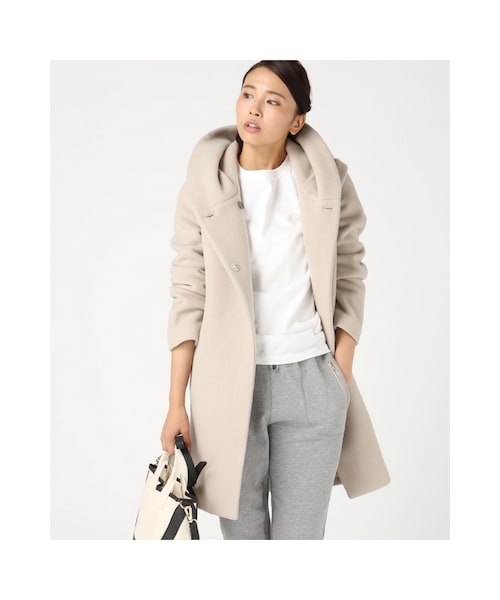 JOURNAL STANDARD（ジャーナルスタンダード）の「《予約》ダブルモッサー2Wayフードロングコート◆（ジャケット/アウター・ブラック/グレー/ナチュラル/ブルー A・S/M）」の18枚目の写真