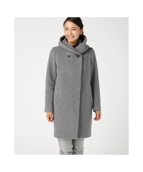 JOURNAL STANDARD（ジャーナルスタンダード）の「《予約》ダブルモッサー2Wayフードロングコート◆（ジャケット/アウター・ブラック/グレー/ナチュラル/ブルー A・S/M）」の21枚目の写真