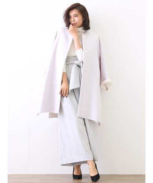 qualite（カリテ）の「ラップワイドパンツ【予約】（パンツ・レディース・ライトグレー/ミックス・1/2）」の13枚目の写真