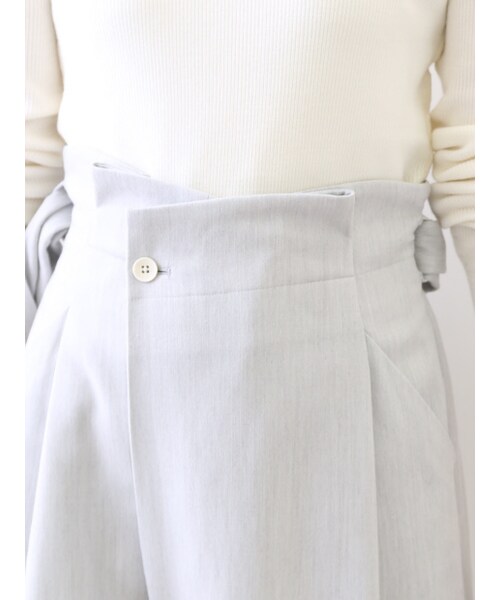 qualite（カリテ）の「ラップワイドパンツ【予約】（パンツ・レディース・ライトグレー/ミックス・1/2）」の8枚目の写真