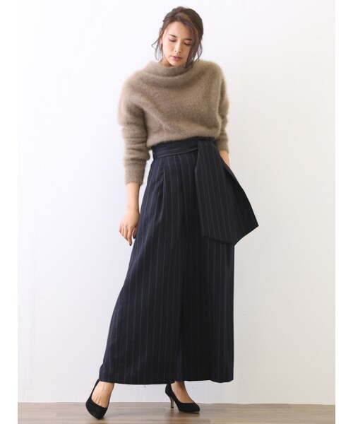 qualite（カリテ）の「ラップワイドパンツ【予約】（パンツ・レディース・ライトグレー/ミックス・1/2）」の15枚目の写真