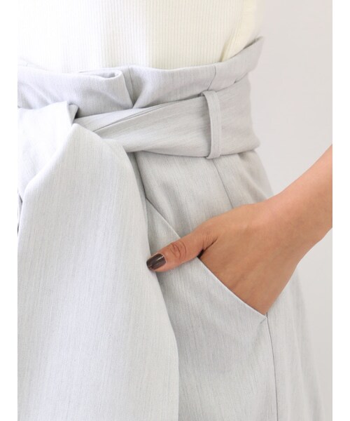 qualite（カリテ）の「ラップワイドパンツ【予約】（パンツ・レディース・ライトグレー/ミックス・1/2）」の7枚目の写真