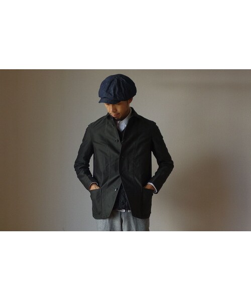 ARBRE（アルブル）の「arbre アルブル COVERALL JACKET モールスキン ショールカラー カバーオールジャケット  BLK ブラック（ブルゾン・メンズ・その他）」の2枚目の写真