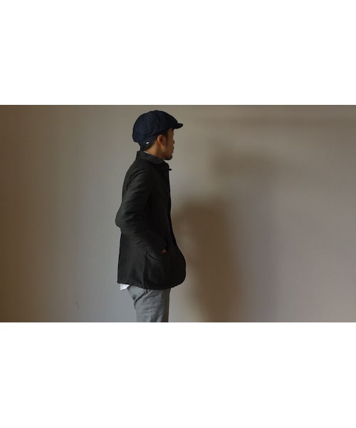 arbre アルブル COVERALL JACKET モールスキン ショールカラー カバーオールジャケット  BLK ブラック