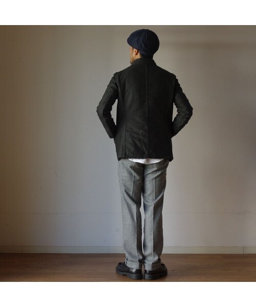 ARBRE（アルブル）の「arbre アルブル COVERALL JACKET モールスキン ショールカラー カバーオールジャケット  BLK ブラック（ブルゾン・メンズ・その他）」の7枚目の写真