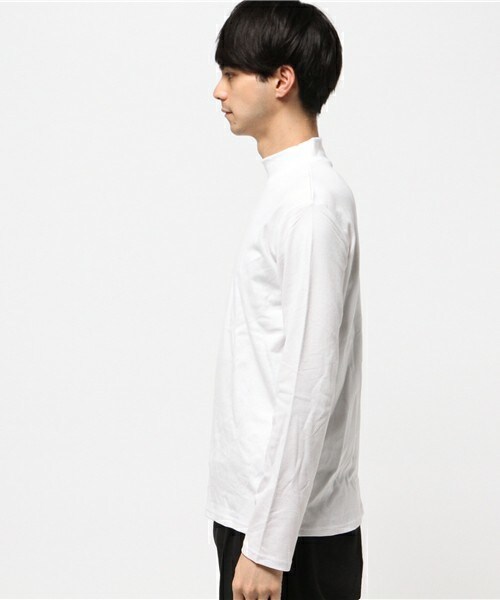 UNION STATION(ユニオンステーション)の「メンズノンノ【MEN'S NON-NO】11月号 P122 野村周平さん着用商品 モックネックロングTシャツ(Tシャツ/カットソー・メンズ・ホワイト/ブラック・S/M/L/LL)」の3枚目の写真