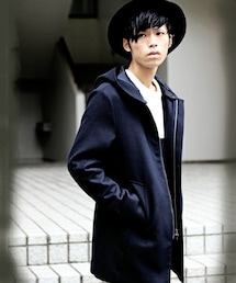 UNION STATION | 【2016-17AW商品】2WAYフーデットスムースメルトンコート(チェスターコート)