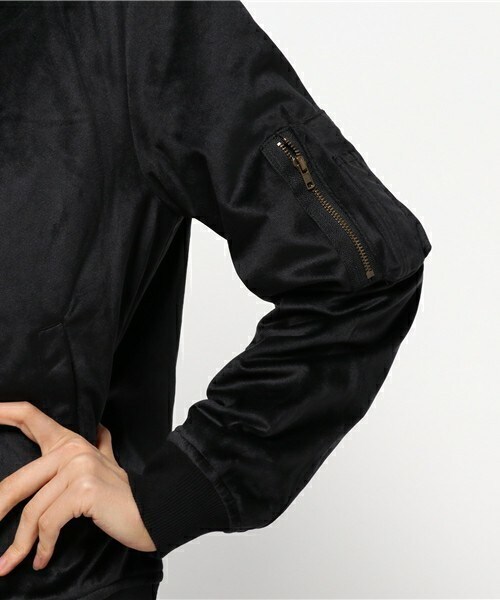 archives（アルシーヴ）の「ベロアMA-1ブルゾン（ブルゾン・レディース・ブラック/ワイン・MEDIUM）」の7枚目の写真