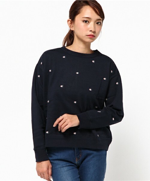 Champion（チャンピオン）の「champion ロゴSWEAT（スウェット・レディース・ホワイト/ネイビー・38）」の11枚目の写真