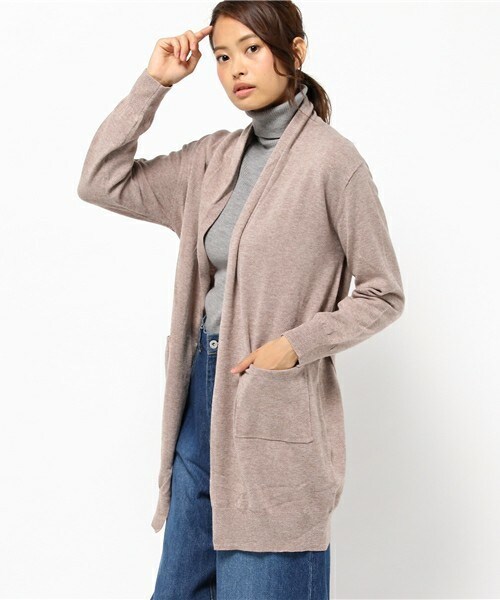 INTERPLANET（インタープラネット）の「エアーニットロングカーディガン（カーディガン/ボレロ・レディース・ブラック/グレー/ブラウン・FREE）」の3枚目の写真