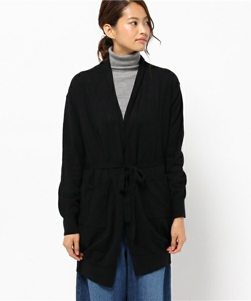 INTERPLANET（インタープラネット）の「エアーニットロングカーディガン（カーディガン/ボレロ・レディース・ブラック/グレー/ブラウン・FREE）」の4枚目の写真