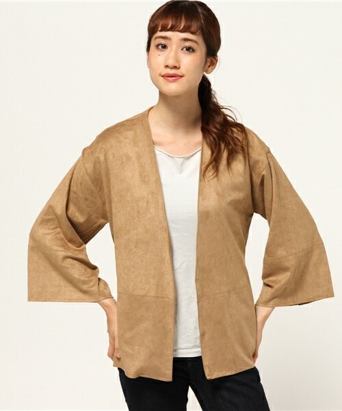 archives（アルシーヴ）の「フェイクスエードカーディガン（その他アウター・レディース・ベージュ/カーキ/キャメル・MEDIUM）」の2枚目の写真