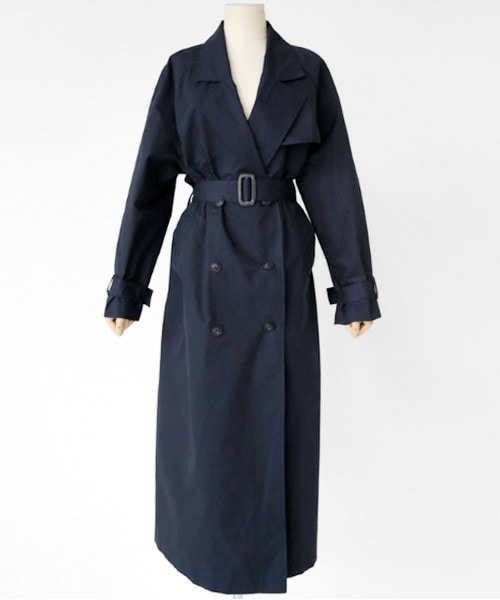 DHOLIC（ディーホリック）の「ダブルブレストロングトレンチコート（トレンチコート・レディース・ベージュ/ネイビー/グレー・FREE）」の2枚目の写真