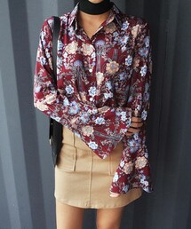 DHOLIC | ベルカフス花柄ブラウス(シャツ/ブラウス)