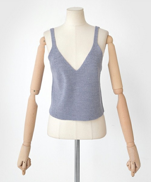 DHOLIC（ディーホリック）の「ミニマルニットビスチェ（その他トップス・レディース・ダークオレンジ/ディープスカイブルー/ブラック/ベージュ・FREE）」の4枚目の写真