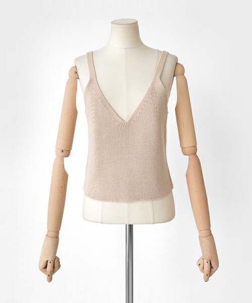 DHOLIC（ディーホリック）の「ミニマルニットビスチェ（その他トップス・レディース・ダークオレンジ/ディープスカイブルー/ブラック/ベージュ・FREE）」の3枚目の写真