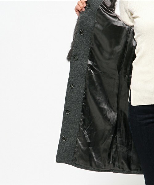 INTERPLANET（インタープラネット）の「ラビットファーニットジレベスト（ベスト・レディース・チャコールグレー/キャメル・FREE）」の9枚目の写真