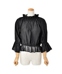 flower | dot lace blouse ～ﾄﾞｯﾄﾚｰｽﾌﾞﾗｳｽ(シャツ/ブラウス)