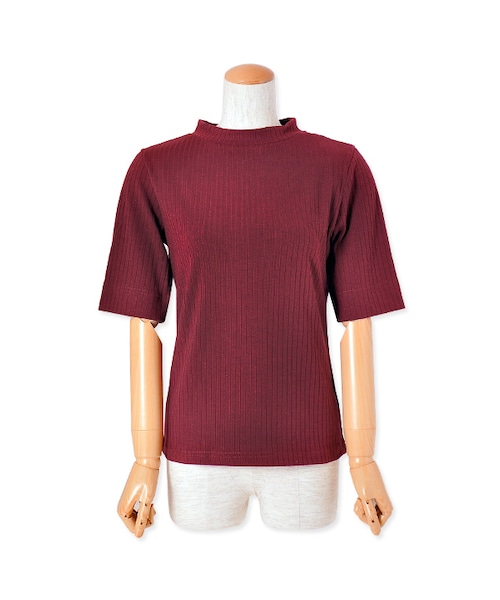 flower（フラワー）の「simple rib PO ～ｼﾝﾌﾟﾙﾘﾌﾞﾌﾟﾙｵｰﾊﾞｰ（Tシャツ/カットソー・レディース・white/black/red・FREE）」の3枚目の写真