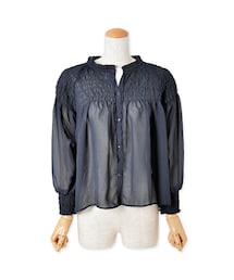 flower | shirring chiffon blouse ～ｼｬｰﾘﾝｸﾞｼﾌｫﾝﾌﾞﾗｳｽ(シャツ/ブラウス)