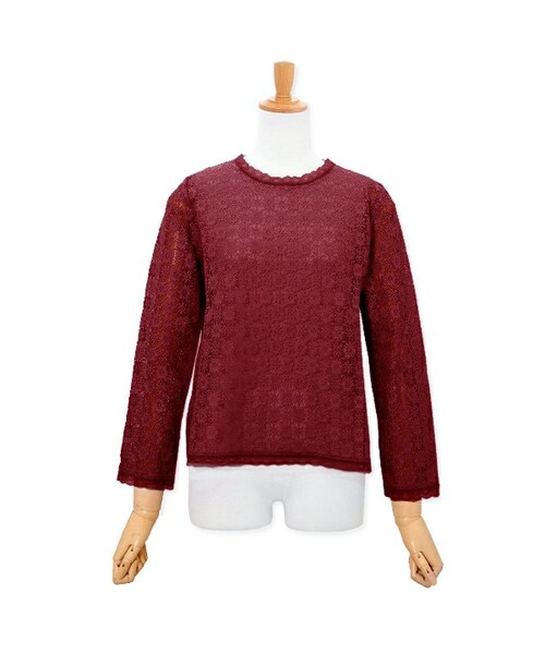 flower（フラワー）の「【2016 A/W】lacy top2 ～レーシートップ2（Tシャツ/カットソー・レディース・white/gray/red/black・FREE）」の4枚目の写真