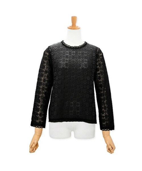 flower（フラワー）の「【2016 A/W】lacy top2 ～レーシートップ2（Tシャツ/カットソー・レディース・white/gray/red/black・FREE）」の2枚目の写真