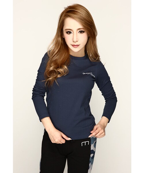 Moery Sport（モエリースポーツ）の「2016AWモエリースポーツ　ORIGINALロングTシャツレディース（Tシャツ/カットソー・レディース・グレージュ/ネイビー/ホワイト/ブラック・XS/S/M/L）」の9枚目の写真