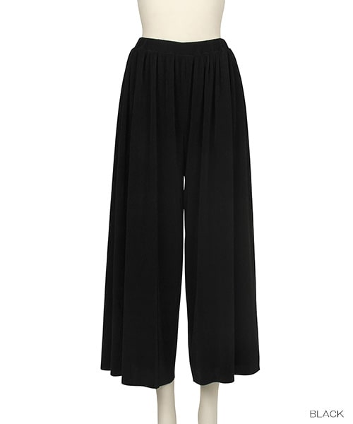 RANDA(ランダ)の「ベルベットライクプリーツワイドパンツ(パンツ・レディース・ブラック/ブラウン/ネイビー・0/1)」の1枚目の写真