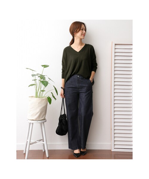 URBAN RESEARCH DOORS（アーバンリサーチドアーズ）の「デニムワイドパンツ（パンツ・レディース・D. INDIGO・36/38）」の2枚目の写真