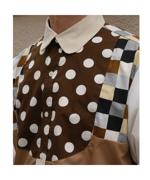 NIRAME.CO（ニラメッコ）の「ヨダレかけしゃつ。 ドット×チェック（シャツ/ブラウス・メンズ・その他）」の5枚目の写真