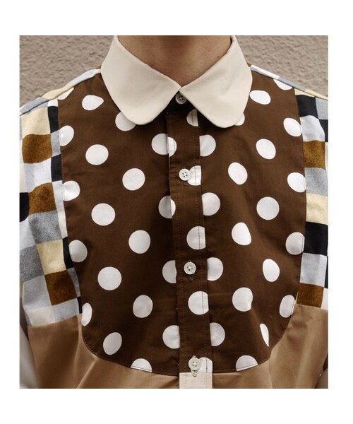 NIRAME.CO（ニラメッコ）の「ヨダレかけしゃつ。 ドット×チェック（シャツ/ブラウス・メンズ・その他）」の4枚目の写真